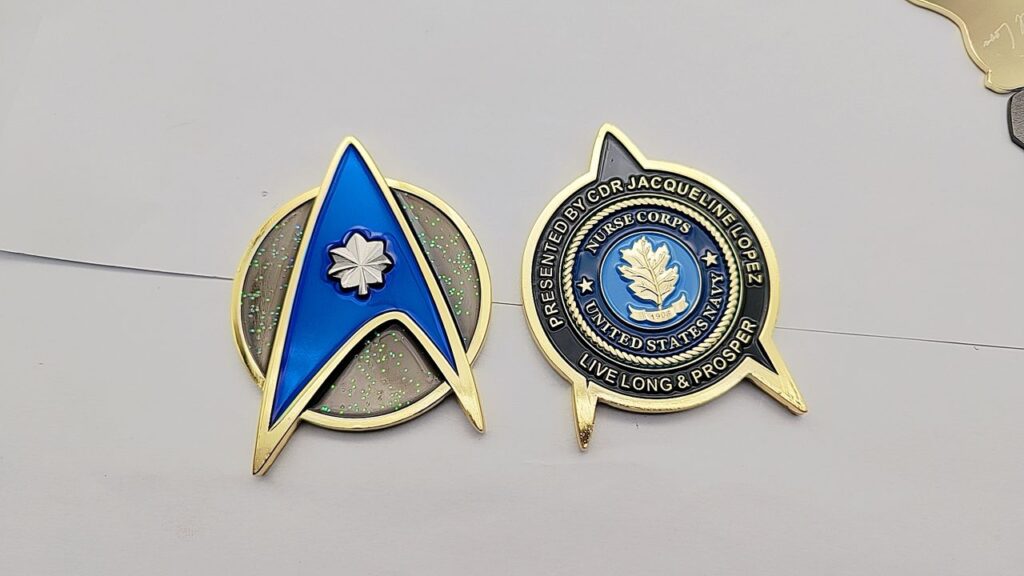 navy nurse corps challenge coin, star trek coin,