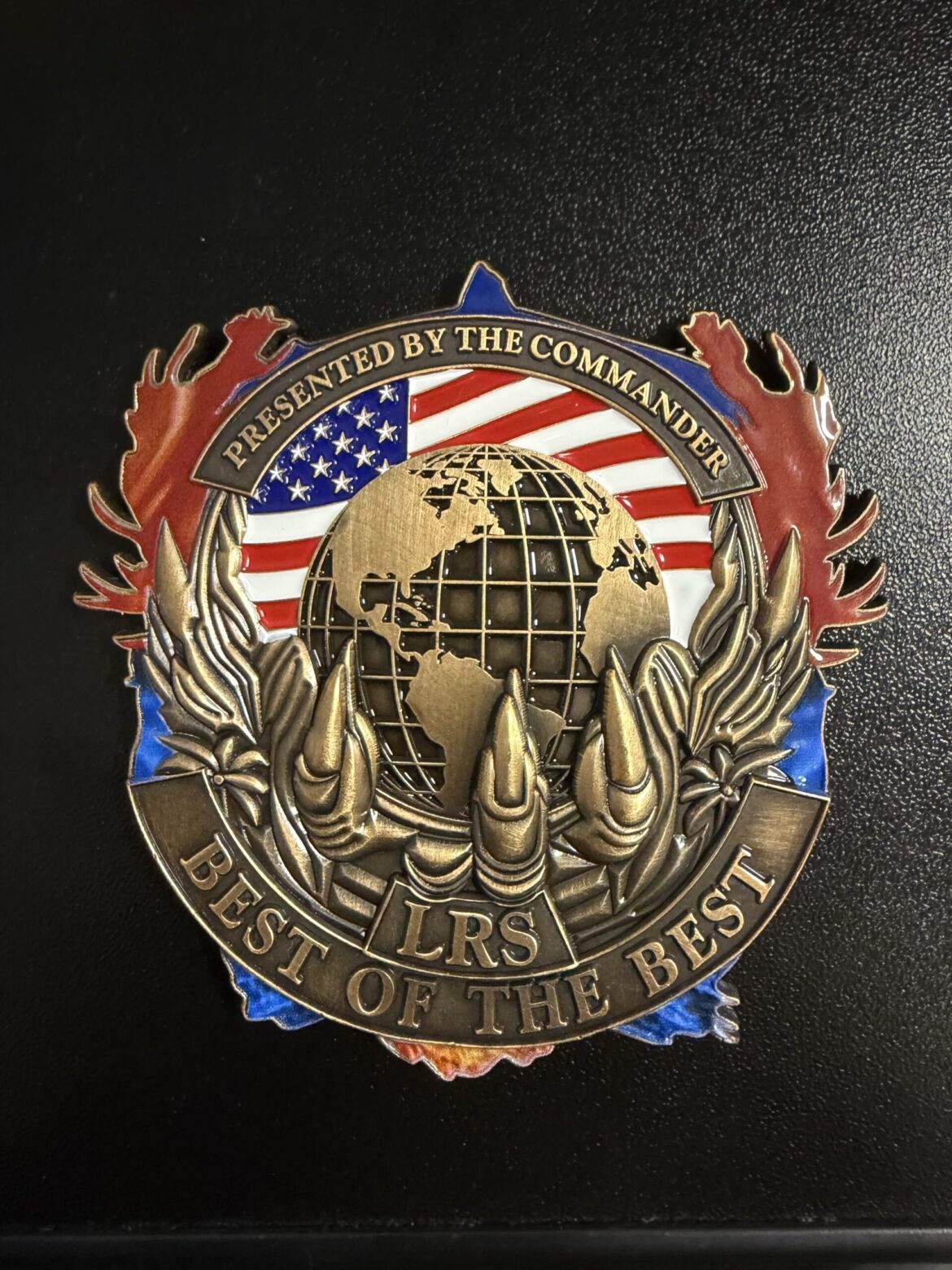 Corporate leader handing out award coins and coins of excellence Hagerstown